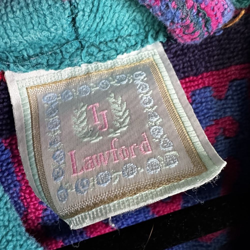 Vintage TJ Lawford Women Turkish Cotton Terry Robe Size Small Terrycloth 80s 90s - Picture 4 of 12